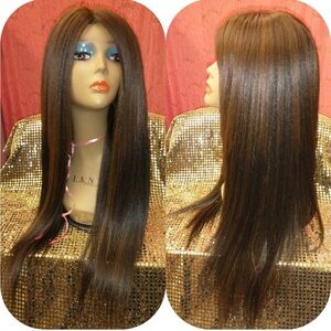22 inch Human Hair Blend Wig Brand New